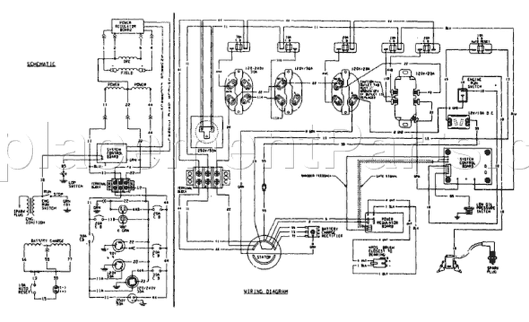 Page B Diagram and Parts List for 9780-0 8,000 XL Briggs and Stratton Generator